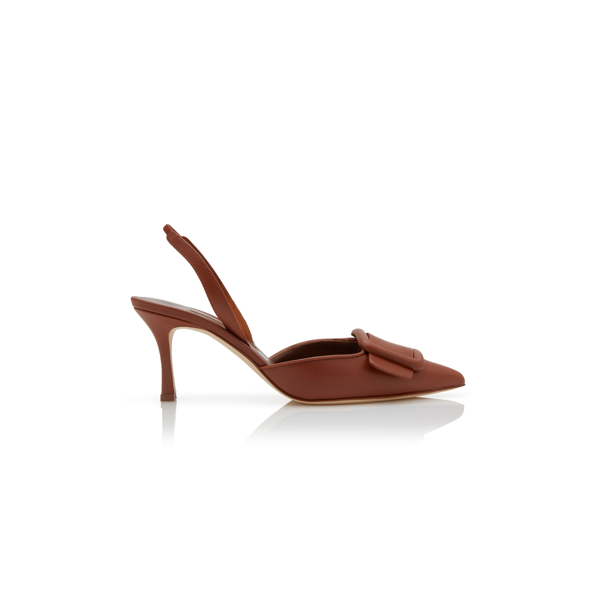 manolo blahnik maY*Li brown nappa leather slingback pumps 219-0254-0033